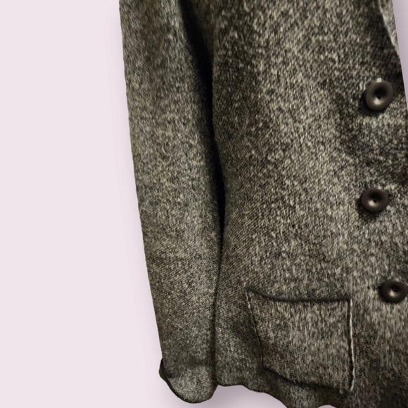 Cocogio Gray Knit Wool Blend Blazer Size Large - Picture 5 of 8